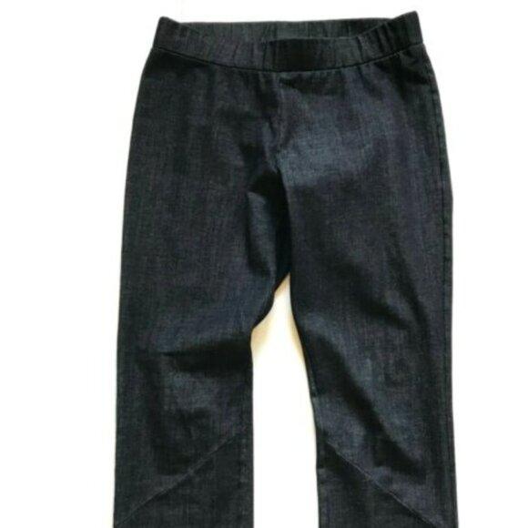 Charlotte Brody Chambray Denim Leggings Pants Womens 2 Navy Blue Stretch Skinny - Picture 2 of 7